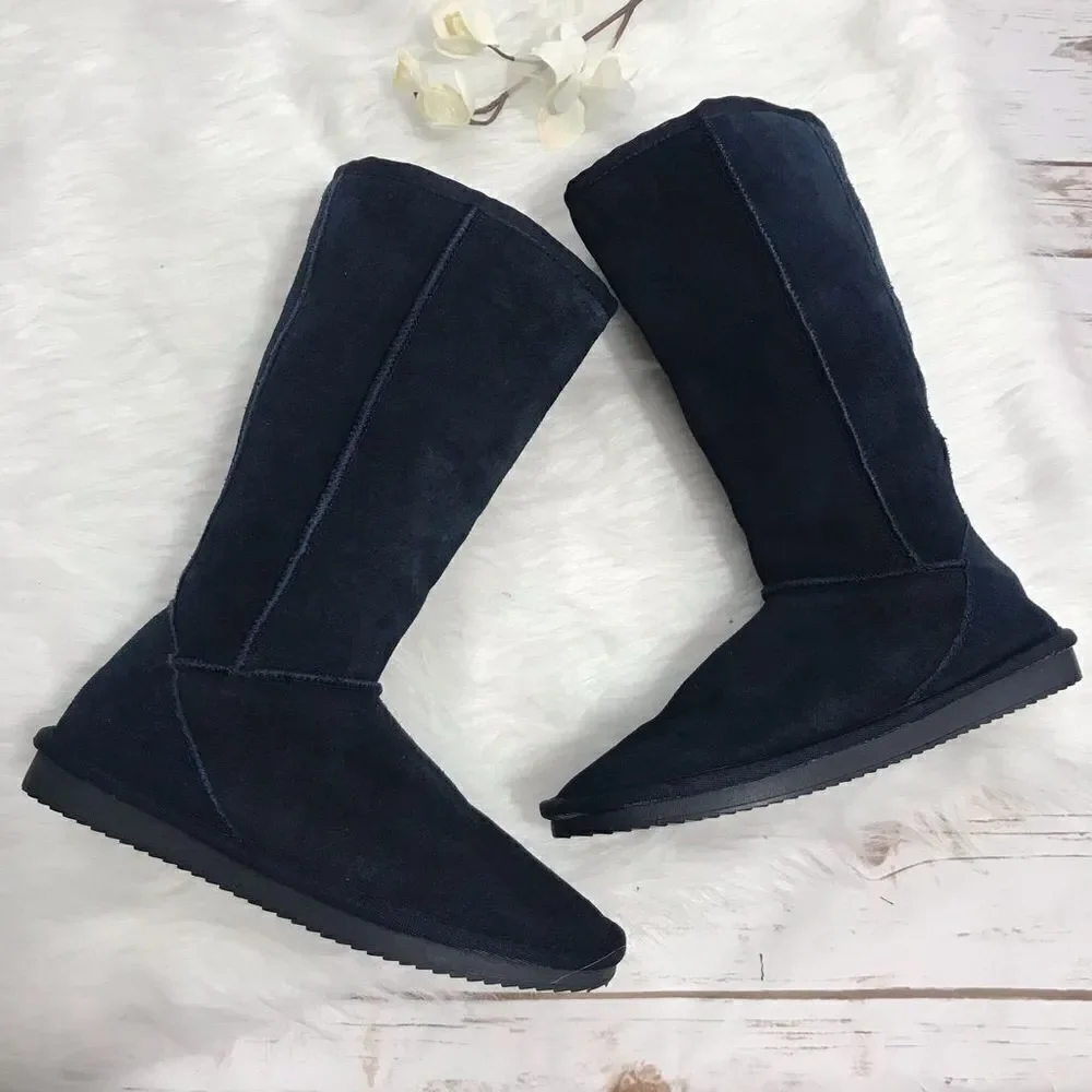 Suede Leather Winter Blue Boots‎ Size 6
